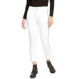 New! Jen 7‎ by 7 for All Mankind white women ankle skinny Jeans black seam,  14
